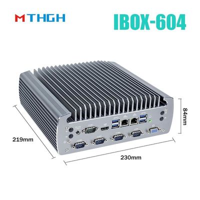 扇風機のない工業用PC IBOX-604 インテルコア I5 6500T SSD HDMI Windows/Linux