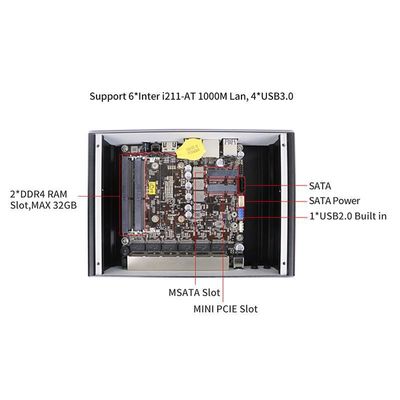 IBOX-501 N18 扇風機のないミニ産業用PC クアッドコア 32 GB MSATA付きストレージ