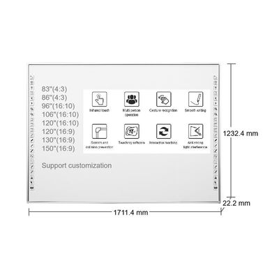 83インチインタラクティブホワイトボード 選択可能なI3/i5/i7/i9 CPU 10ポイント 60百万タッチ 3840*2160 解像度